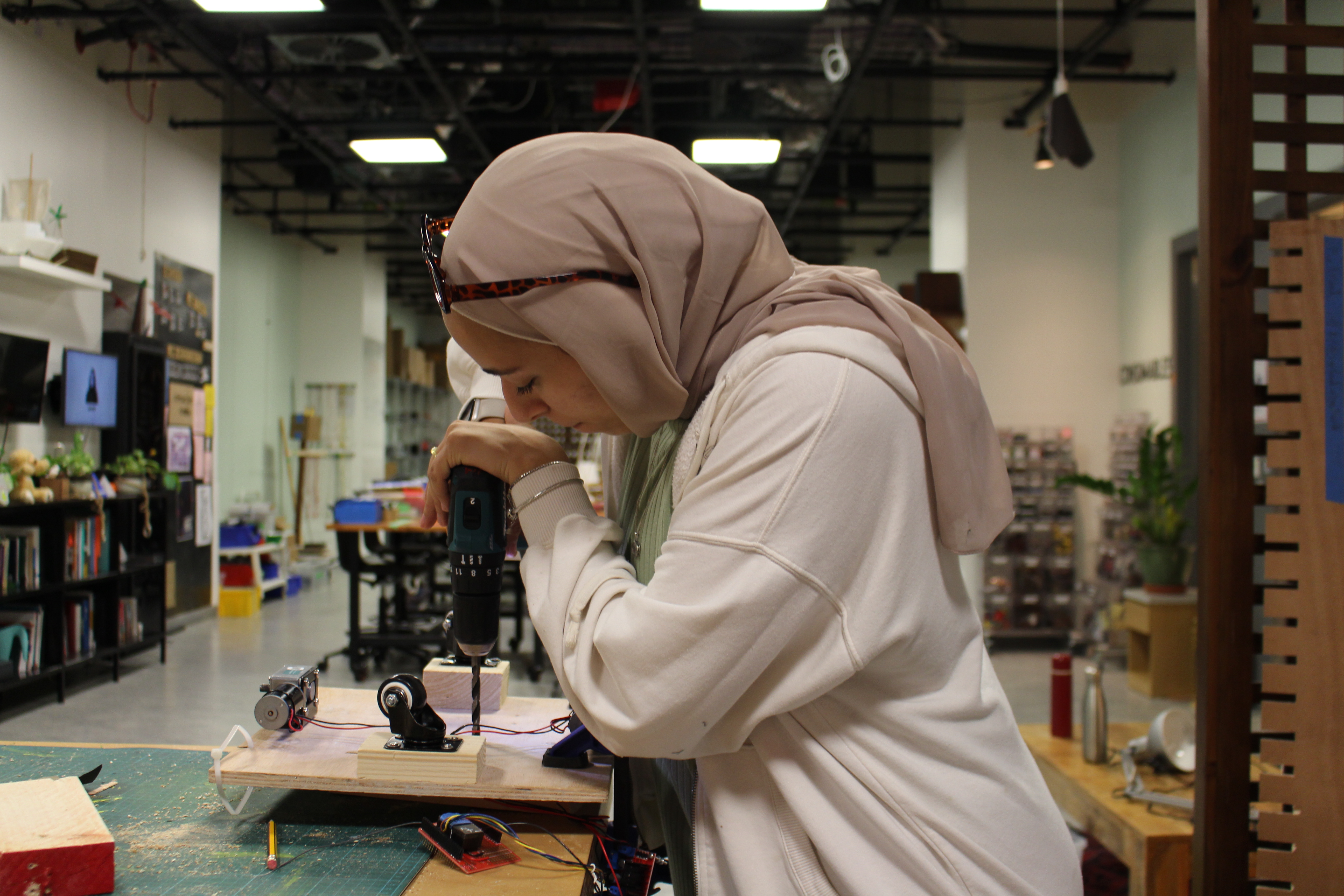 Jannah working on a project